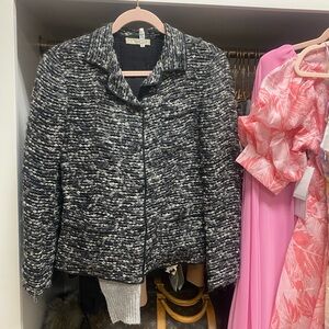 Prada Black & White Bouclé Blazer Jacket